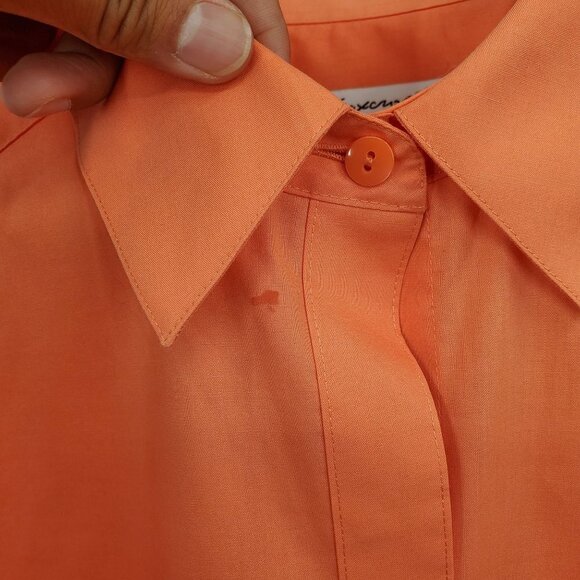 Foxcroft Wrinkle Free Button Up Shirt Plus Size Short Sleeve 18 Womens Orange - Picture 4 of 12